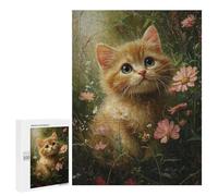 500 PCS Puzzle Per Adolescenti Floral Garden Kitten Puzzle Per Adulti Per Passare Il Tempo Durante Le Vacanze Ogni Pezzo È Unico - Ottimo Regalo Per I Giocatori 500 PCS