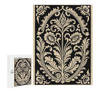 500 PCS Puzzle Per Adolescenti Floral Ornament in Beige And Black Puzzle Per Adolescenti Migliora La Memoria Sfida Da Completare Giocattoli Educativi Per L'apprendimento 500 PCS