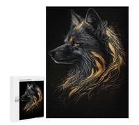 500 PCS Puzzle Per Adolescenti Fox Black Gold Dark BG Puzzle Per Adolescenti Analisi E Logica Difficile E Sfida Ideale Come Regalo 500 PCS