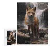 500 PCS Puzzle Per Adolescenti Fox by Waterfall Painting Puzzle Per Adulti Assemblaggio Del Modello Aiuta L'esercizio Del Cervello Giochi Stimolanti 500 PCS