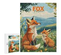 500 PCS Puzzle Per Adolescenti Fox Family Puzzle Per Adulti Gioco Pratico Difficile Difficile Unico Compleanno E Regali 500 PCS