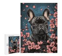 500 PCS Puzzle Per Adolescenti French Bulldog with Cherry Blossoms Art Cute Bulldog Gift Puzzle Per Adulti, Rompicapo, Sfida Educativa, Regalo Di Compleanno 500 PCS