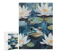 500 PCS Puzzle Per Adolescenti Frog Lily Pond Painting Puzzle Per Adulti Assemblaggio Del Modello Aiuta L'esercizio Del Cervello Giochi Stimolanti 500 PCS