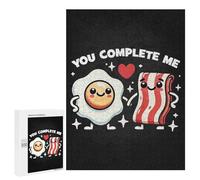 500 PCS Puzzle Per Adolescenti Funny Couples, You Complete Me - Cute Bacon & Egg Puzzle Per Adulti Analisi E Logica Ogni Pezzo È Unico - Giochi Rompicapo Per Famiglie 500 PCS
