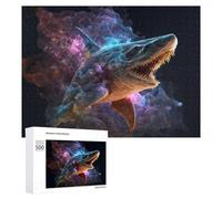 500 PCS Puzzle Per Adolescenti Galactic Shark Cosmic Artwork Puzzle Per Adulti Gioco Pratico Corsa Di Velocità Delle Mani Divertimento Attività A Casa, 500 PCS