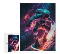 500 PCS Puzzle Per Adolescenti Galaxy Surfing Astronaut Puzzle Per Adulti, Gioco Rompicapo, Gara Di Velocità Manuale, Impegnativo Da Completare 500 PCS