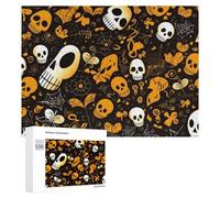 500 PCS Puzzle Per Adolescenti Halloween Skulls And Butterflies Pattern Puzzle Per Adulti Gioco Per Famiglie Un'opera D'arte Regali Unici Per Compleanno E Natale 500 PCS