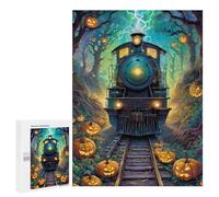 500 PCS Puzzle Per Adolescenti Halloween Train Through The Woods -1 Puzzle Per Adulti Giocattolo Decorazione Da Parete Un'opera D'arte Regalo Di Compleanno, Regali, 500 PCS