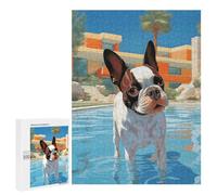 500 PCS Puzzle Per Adolescenti Hollywood Boston Terrier Puzzle Per Adolescenti Gioco Rompicapo Migliora La Memoria Regali Di Natale Compleanno 500 PCS