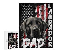 500 PCS Puzzle Per Adolescenti Labrador Dad American Flag Puzzle Per Adulti, Gioco Rompicapo, Gara Di Velocità Manuale, Impegnativo Da Completare 500 PCS