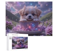 500 PCS Puzzle Per Adolescenti Magical Puppy in Teacup Puzzle Per Adulti Gioco Per Famiglie Un'opera D'arte Regali Unici Per Compleanno E Natale 500 PCS