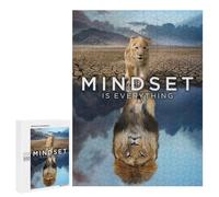 500 PCS Puzzle Per Adolescenti Mindset Is Everything Lion Puzzle Per Adolescenti Migliora La Memoria Sfida Da Completare Giocattoli Educativi Per L'apprendimento 500 PCS
