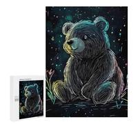 500 PCS Puzzle Per Adolescenti Neon Bear Illustration Puzzle Per Adulti, Gioco Rompicapo, Gara Di Velocità Manuale, Impegnativo Da Completare 500 PCS