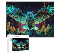 500 PCS Puzzle Per Adolescenti Neon Forest Owl Majesty -1 Puzzle Per Adolescenti Gioco Rompicapo Migliora La Memoria Regali Di Natale Compleanno 500 PCS