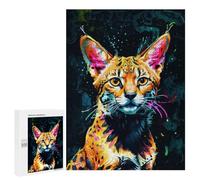 500 PCS Puzzle Per Adolescenti Neon Serval Cat Puzzle Per Adulti Gioco Per Famiglie Antistress Difficile Da Completare 500 PCS