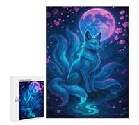 500 PCS Puzzle Per Adolescenti Nine-tailed Fox Under The Moonlight Puzzle Per Adolescenti Antistress Ogni Pezzo È Unico - Ideale Come Regalo Per Tutta La Famiglia 500 PCS