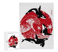 500 PCS Puzzle Per Adolescenti Orcas in The Great Wave Puzzle Per Adulti Gioco Pratico Assemblaggio Di Modelli Regali Unici Per Compleanno E Natale 500 PCS