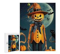 500 PCS Puzzle Per Adolescenti Pumpkin Scarecrow Halloween Puzzle Per Adulti Gioco Pratico Difficile Difficile Unico Compleanno E Regali 500 PCS