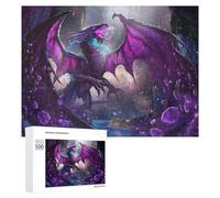 500 PCS Puzzle Per Adolescenti Purple Dragon in Fantasy Forest Puzzle Per Adulti, Gioco Rompicapo, Gara Di Velocità Manuale, Impegnativo Da Completare 500 PCS