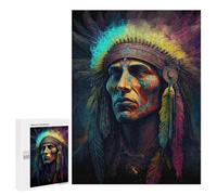 500 PCS Puzzle Per Adolescenti Puzzle Colorful Native American Portrait Puzzle Per Adulti Gioco Rompicapo Ma Divertente E Umoristico Aiuta L'esercizio Del Cervello 500 PCS