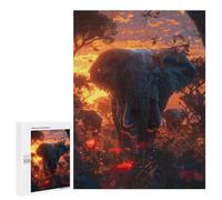 500 PCS Puzzle Per Adolescenti Puzzle Elephants Savanna Sunset Puzzle Per Adulti Gioco Pratico Assemblaggio Del Modello Regali Unici Per Compleanno E Natale 500 PCS