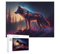 500 PCS Puzzle Per Adolescenti Puzzle Enchanted Wolf in Twilight Forest Puzzle Per Adulti Gioco Rompicapo Ma Divertente E Umoristico Aiuta L'esercizio Del Cervello 500 PCS