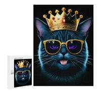 500 PCS Puzzle Per Adolescenti Puzzle Funny King Black Cat Puzzle Per Adulti Gioco Rompicapo Ma Divertente E Umoristico Aiuta L'esercizio Del Cervello 500 PCS