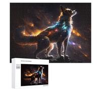 500 PCS Puzzle Per Adolescenti Puzzle Galactic Wolf Majesty Puzzle Per Adulti Gioco Rompicapo Ma Divertente E Umoristico Aiuta L'esercizio Del Cervello 500 PCS