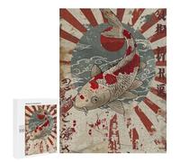 500 PCS Puzzle Per Adolescenti Puzzle Japanese Rising Sun Koi Puzzle Per Adulti Gioco Pratico Assemblaggio Del Modello Regali Unici Per Compleanno E Natale 500 PCS