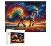 500 PCS Puzzle Per Adolescenti Puzzle Magical Rainbow Horse Artwork Puzzle Per Adulti Gioco Rompicapo Ma Divertente E Umoristico Aiuta L'esercizio Del Cervello 500 PCS