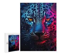500 PCS Puzzle Per Adolescenti Puzzle Neon Leopard Portrait-2 Puzzle Per Adolescenti Sfida Difficile Ogni Pezzo È Unico - Giocattoli Educativi Per L'apprendimento 500 PCS
