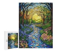 500 PCS Puzzle Per Adolescenti Puzzle Stained Glass Forest Path Puzzle Per Adulti Gioco Pratico Assemblaggio Del Modello Regali Unici Per Compleanno E Natale 500 PCS