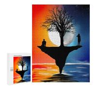 500 PCS Puzzle Per Adolescenti Puzzle Two Figures on A Tree Silhouette Puzzle Per Adulti Gioco Pratico Assemblaggio Del Modello Regali Unici Per Compleanno E Natale 500 PCS