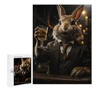 500 PCS Puzzle per Adolescenti Rabbit Drinking Whiskey Puzzle per Adulti Giochi Famiglie Sfida Difficile Aiuta A Eserciare Il Cervello 500 PCS