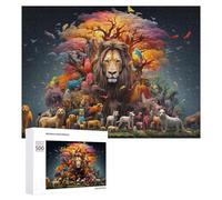 500 PCS Puzzle Per Adolescenti Rainbow Forest A Celebration of Wildlife Diversity Puzzle Per Adulti Giocattolo Decorazione Da Parete Un'opera D'arte Regalo Di Compleanno, Regali, 500 PCS