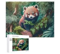 500 PCS Puzzle Per Adolescenti Red Panda in Lush Forest Puzzle Per Adolescenti Gioco Rompicapo Migliora La Memoria Regali Di Natale Compleanno 500 PCS