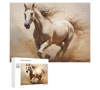 500 PCS Puzzle Per Adolescenti Running White Horse Puzzle Per Adolescenti Gioco Rompicapo Migliora La Memoria Regali Di Natale Compleanno 500 PCS