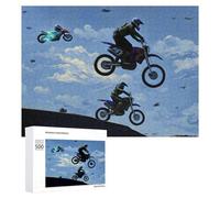 500 PCS Puzzle Per Adolescenti Sky Racing Motorcycles Soar Above Clouds Puzzle Per Adulti, Gioco Rompicapo, Gara Di Velocità Manuale, Impegnativo Da Completare 500 PCS