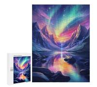 500 PCS Puzzle Per Adolescenti Space Aurora Borealis Mountain Puzzle Per Adulti, Gioco Rompicapo, Gara Di Velocità Manuale, Impegnativo Da Completare 500 PCS
