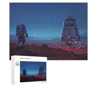 500 PCS Puzzle Per Adolescenti Space Exploration Astronaut And Rocket on Mars Puzzle Per Adulti Gioco Per Famiglie Un'opera D'arte Regali Unici Per Compleanno E Natale 500 PCS