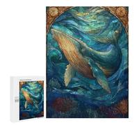 500 PCS Puzzle Per Adolescenti Stained Glass Whale Ocean Puzzle Per Adolescenti Giochi Per Famiglie Analisi E Sfida Educativa Logica 500 PCS