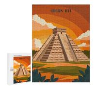 500 PCS Puzzle Per Adolescenti Sunset at Chichen Itza Puzzle Per Adulti Gioco Pratico Assemblaggio Di Modelli Regali Unici Per Compleanno E Natale 500 PCS