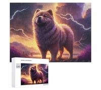 500 PCS Puzzle Per Adolescenti Thundering Paws The Majestic Chow Chow's Roar Puzzle Per Adulti, Gioco Rompicapo, Gara Di Velocità Manuale, Impegnativo Da Completare 500 PCS