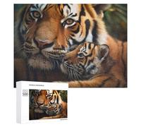 500 PCS Puzzle Per Adolescenti Tiger Mother And Cub Puzzle Per Adolescenti Gioco Rompicapo Migliora La Memoria Regali Di Natale Compleanno 500 PCS