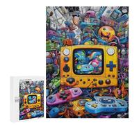 500 PCS Puzzle Per Adolescenti Vibrant Retro Gaming Collage -7 Puzzle Per Adolescenti Gioco Rompicapo Migliora La Memoria Regali Di Natale Compleanno 500 PCS