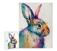 500 PCS Puzzle Per Adolescenti Watercolor Rabbit Puzzle Per Adolescenti Antistress Ogni Pezzo È Unico - Ideale Come Regalo Per Tutta La Famiglia 500 PCS
