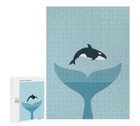 500 PCS Puzzle Per Adolescenti Whale Tail And Orca Puzzle Per Adulti Gioco Per Famiglie Antistress Difficile Da Completare 500 PCS