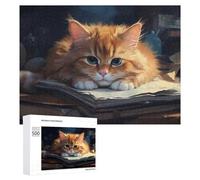 500 PCS Puzzle Per Adolescenti Whiskered Whiskers The Curious Cat's Book Adventure Puzzle Fai Da Te Per Adulti, Giocattoli, Decorazioni Murali, Regali Per Tutta La Famiglia 500 PCS