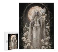500 PCS Puzzle Per Adolescenti White Santa Muerte with Owl And Roses Puzzle Per Adulti Gioco Pratico Regalo Per Donne Aiuta L'esercizio Del Cervello 500 PCS