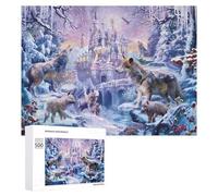 500 PCS Puzzle Per Adolescenti Winter Fantasy Castle Wolves Puzzle Per Adolescenti Gioco Rompicapo Migliora La Memoria Regali Di Natale Compleanno 500 PCS